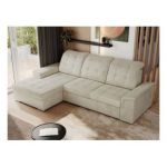 Narożnik MADRITO L - strona lewa - beżowy, welwet