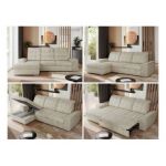 Narożnik MADRITO L - strona lewa - beżowy, welwet