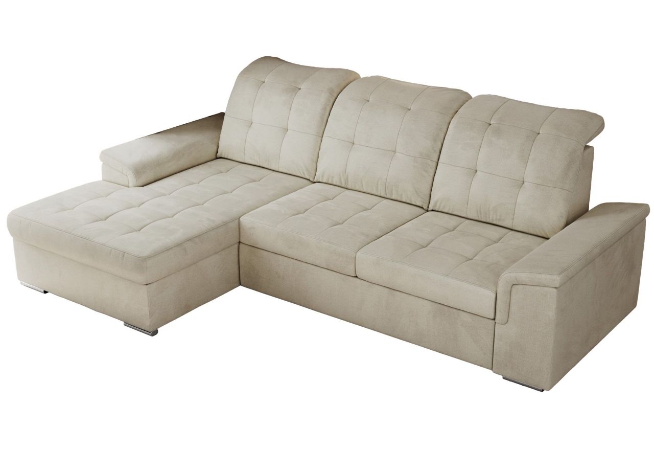 Narożnik MADRITO L - strona lewa - beżowy, welwet