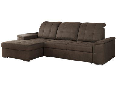 Narożnik MADRITO L - strona lewa - brązowy, welwet