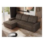 Narożnik MADRITO L - strona lewa - brązowy, welwet