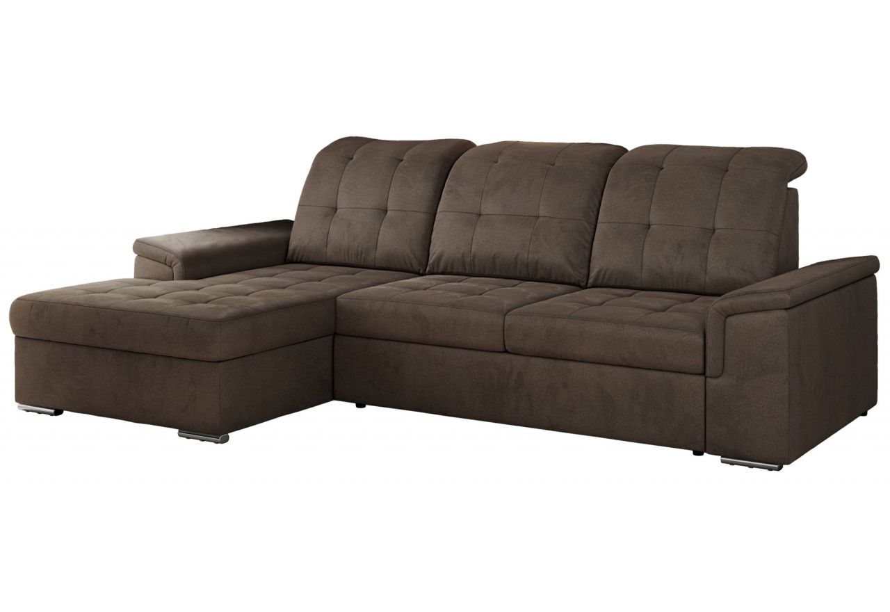 Narożnik MADRITO L - strona lewa - brązowy, welwet