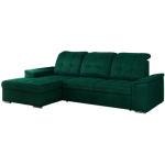 Narożnik MADRITO L - strona lewa - ciemnozielony, welwet