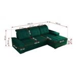 Narożnik MADRITO L - strona lewa - ciemnozielony, welwet