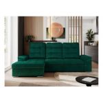 Narożnik MADRITO L - strona lewa - ciemnozielony, welwet