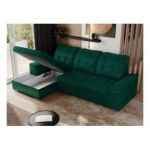 Narożnik MADRITO L - strona lewa - ciemnozielony, welwet