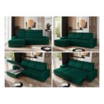 Narożnik MADRITO L - strona lewa - ciemnozielony, welwet