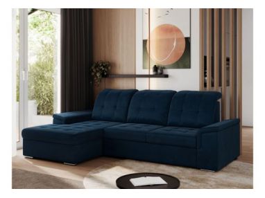 Narożnik MADRITO L - strona lewa - ciemnoniebieski, welwet