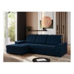 Narożnik MADRITO L - strona lewa - ciemnoniebieski, welwet