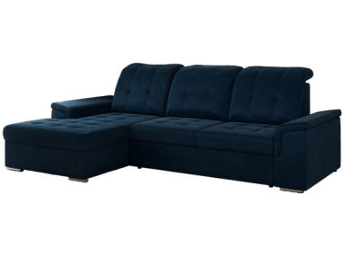 Narożnik MADRITO L - strona lewa - ciemnoniebieski, welwet
