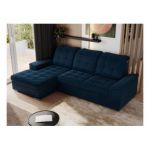 Narożnik MADRITO L - strona lewa - ciemnoniebieski, welwet
