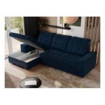 Narożnik MADRITO L - strona lewa - ciemnoniebieski, welwet