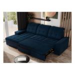 Narożnik MADRITO L - strona lewa - ciemnoniebieski, welwet