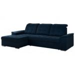 Narożnik MADRITO L - strona lewa - ciemnoniebieski, welwet