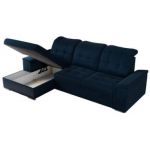 Narożnik MADRITO L - strona lewa - ciemnoniebieski, welwet