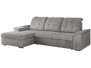 Narożnik MADRITO L - strona lewa - jasnoszary, welwet