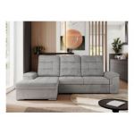 Narożnik MADRITO L - strona lewa - jasnoszary, welwet