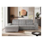 Narożnik MADRITO L - strona lewa - jasnoszary, welwet