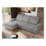 Narożnik MADRITO L - strona lewa - jasnoszary, welwet