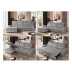 Narożnik MADRITO L - strona lewa - jasnoszary, welwet