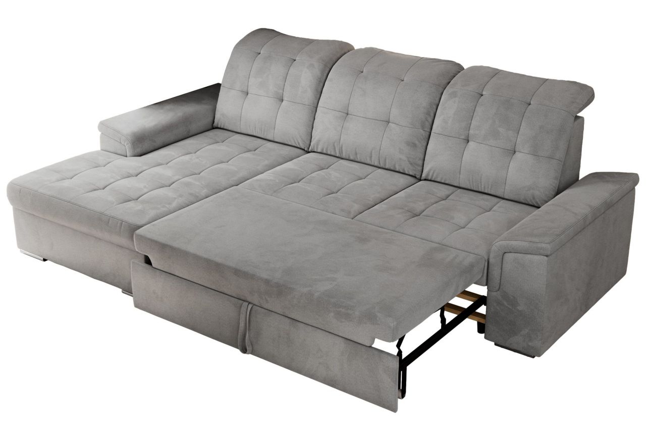 Narożnik MADRITO L - strona lewa - jasnoszary, welwet