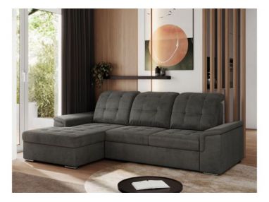 Narożnik MADRITO L - strona lewa - ciemnoszary, welwet