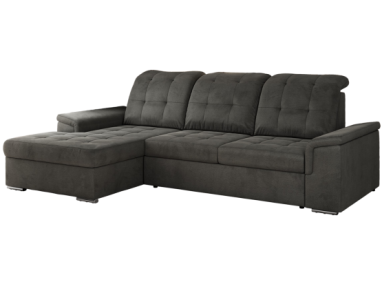Narożnik MADRITO L - strona lewa - ciemnoszary, welwet