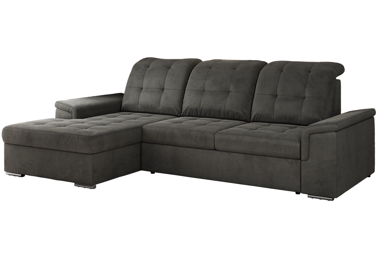 Narożnik MADRITO L - strona lewa - ciemnoszary, welwet