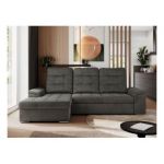 Narożnik MADRITO L - strona lewa - ciemnoszary, welwet