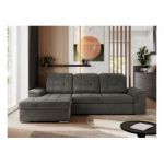 Narożnik MADRITO L - strona lewa - ciemnoszary, welwet