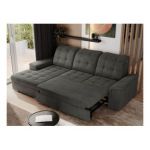 Narożnik MADRITO L - strona lewa - ciemnoszary, welwet