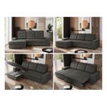 Narożnik MADRITO L - strona lewa - ciemnoszary, welwet