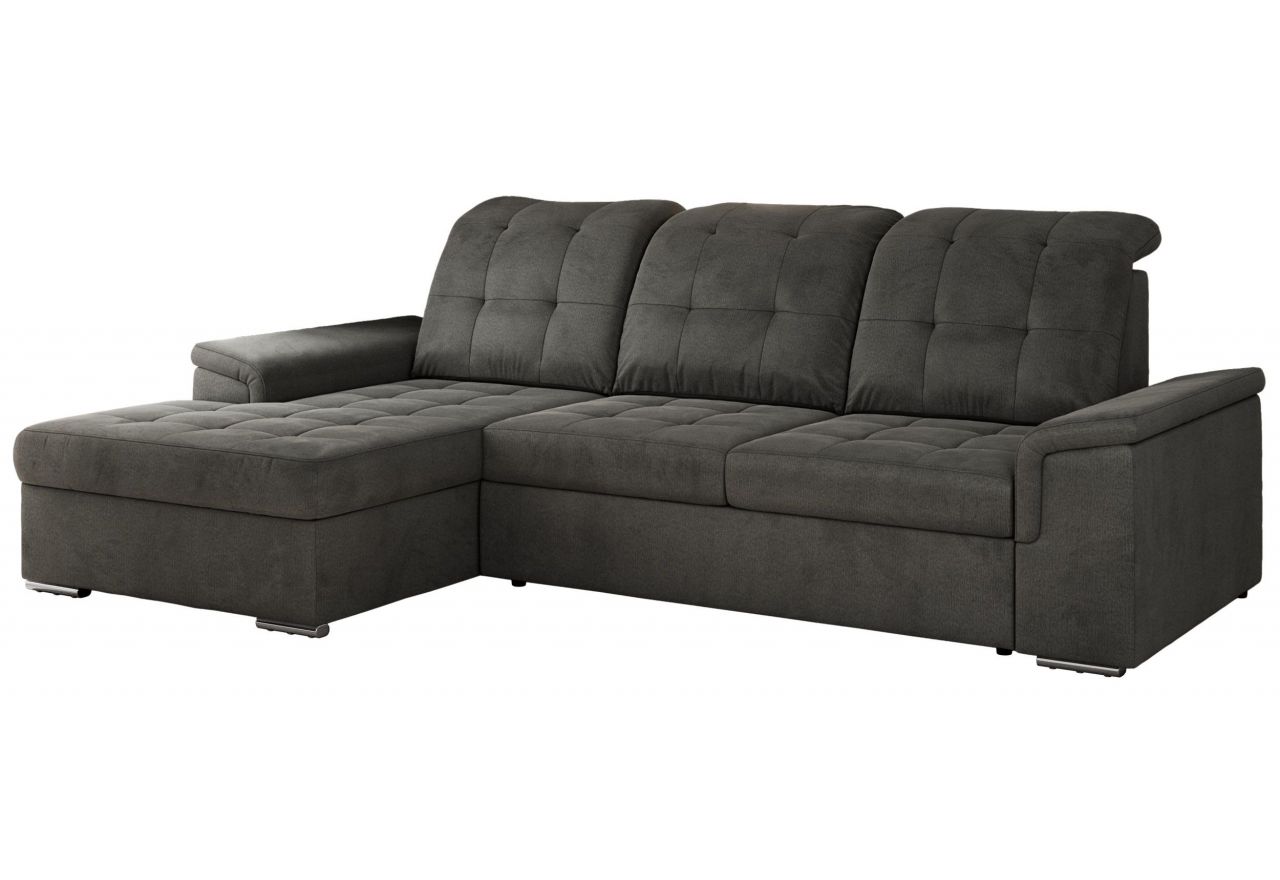 Narożnik MADRITO L - strona lewa - ciemnoszary, welwet