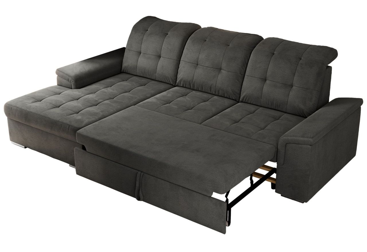 Narożnik MADRITO L - strona lewa - ciemnoszary, welwet