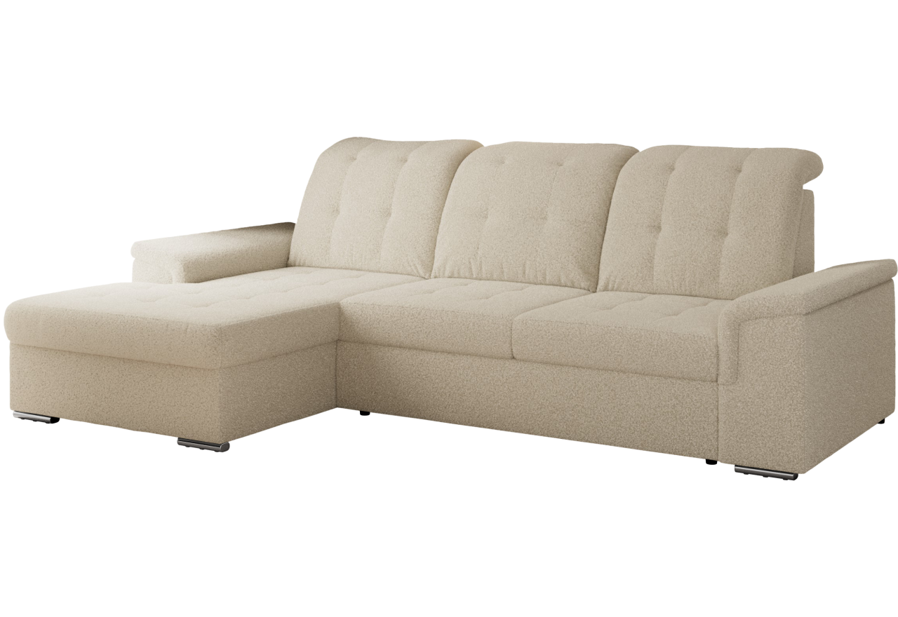 Narożnik MADRITO L - strona lewa - beżowy, boucle