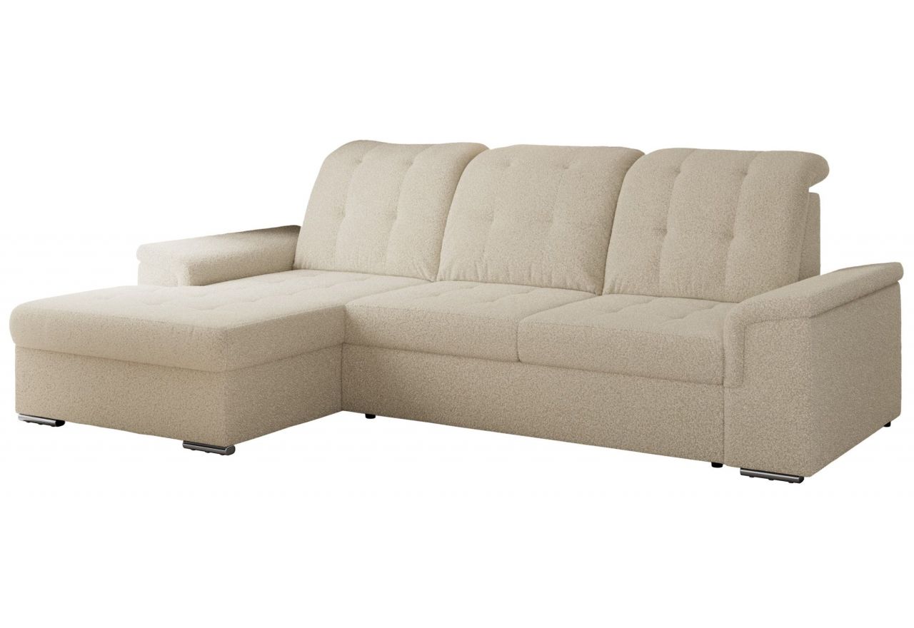 Narożnik MADRITO L - strona lewa - beżowy, boucle