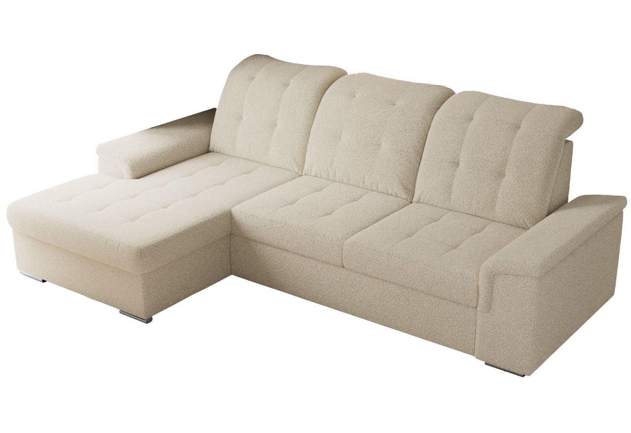 Narożnik MADRITO L - strona lewa - beżowy, boucle