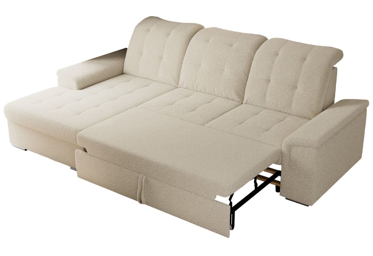 Narożnik MADRITO L - strona lewa - beżowy, boucle