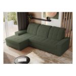 Narożnik MADRITO L - strona lewa - ciemnozielony, boucle