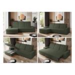 Narożnik MADRITO L - strona lewa - ciemnozielony, boucle