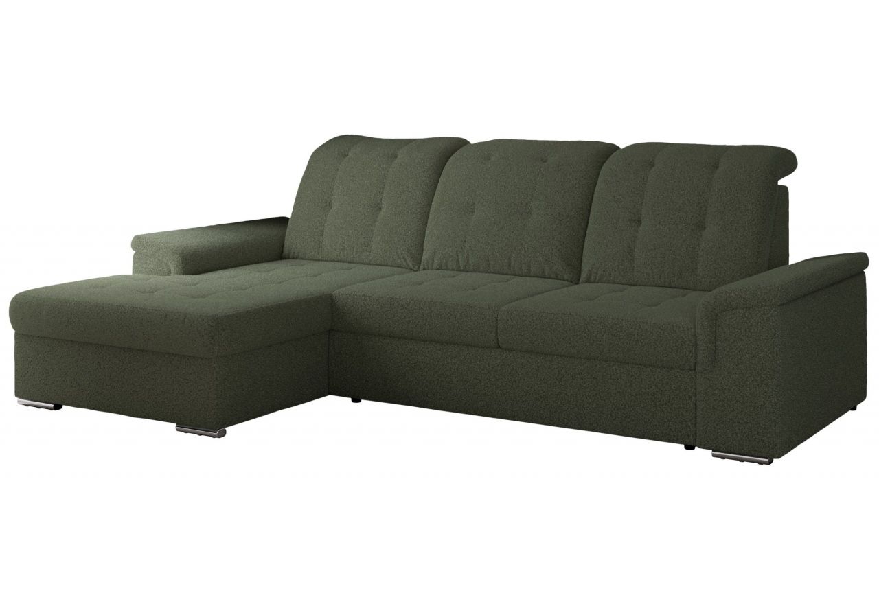 Narożnik MADRITO L - strona lewa - ciemnozielony, boucle