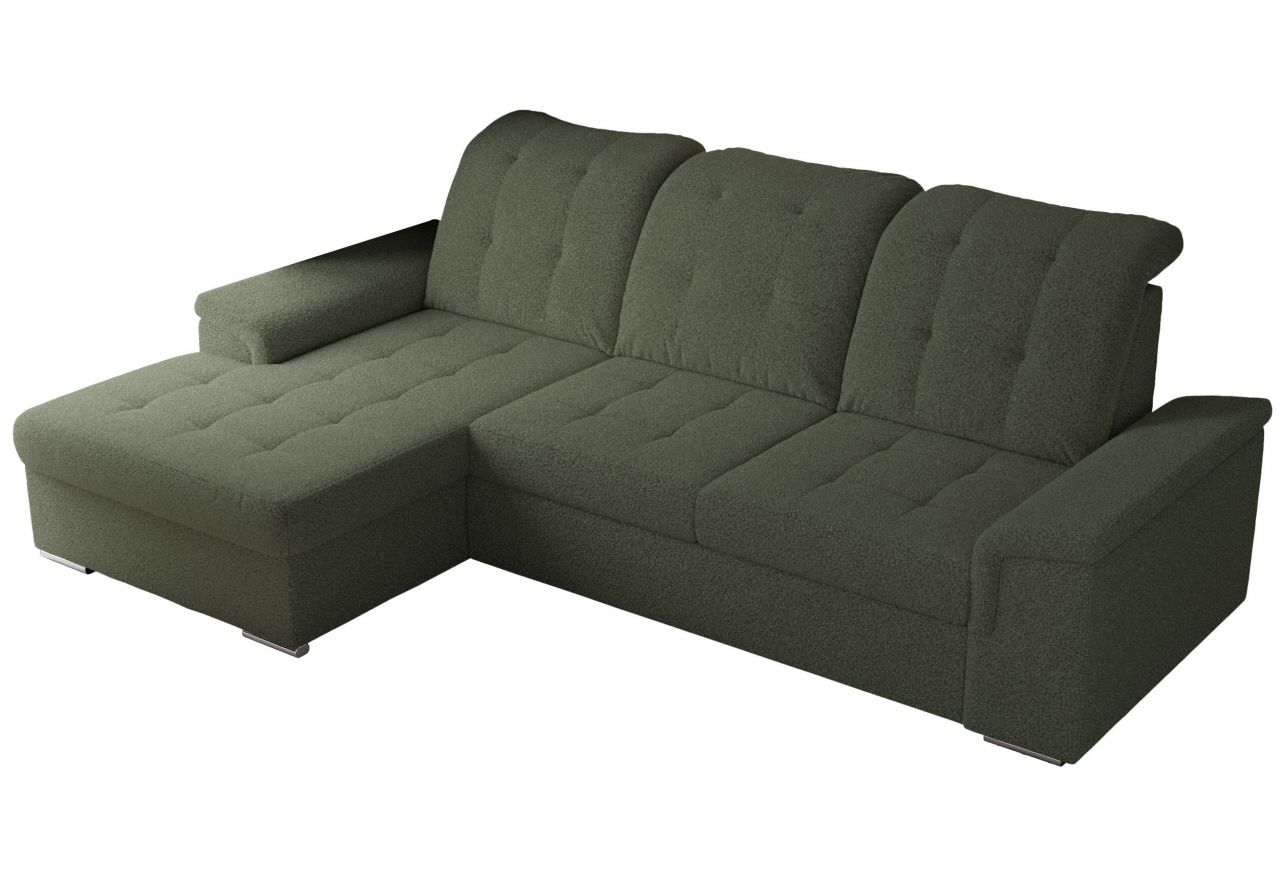 Narożnik MADRITO L - strona lewa - ciemnozielony, boucle