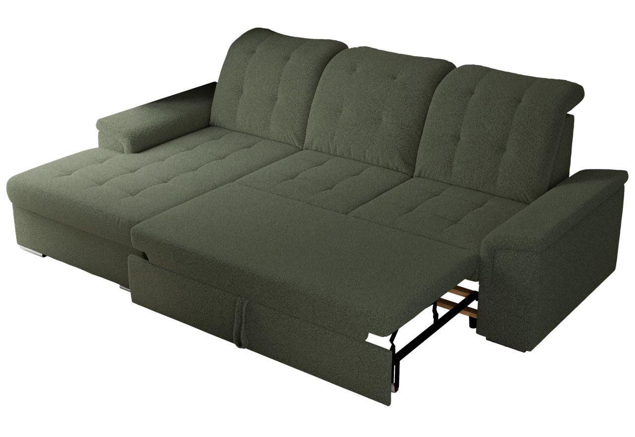 Narożnik MADRITO L - strona lewa - ciemnozielony, boucle