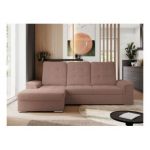 Narożnik MADRITO L - strona lewa - różowy, boucle