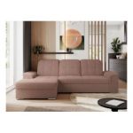 Narożnik MADRITO L - strona lewa - różowy, boucle