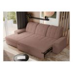 Narożnik MADRITO L - strona lewa - różowy, boucle