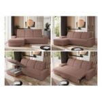 Narożnik MADRITO L - strona lewa - różowy, boucle