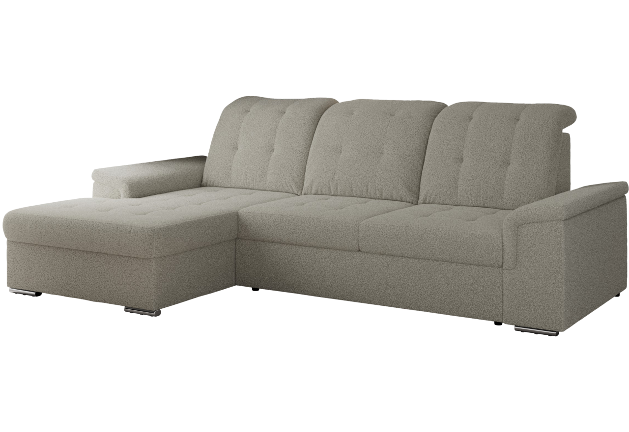 Narożnik MADRITO L - strona lewa - szary, boucle