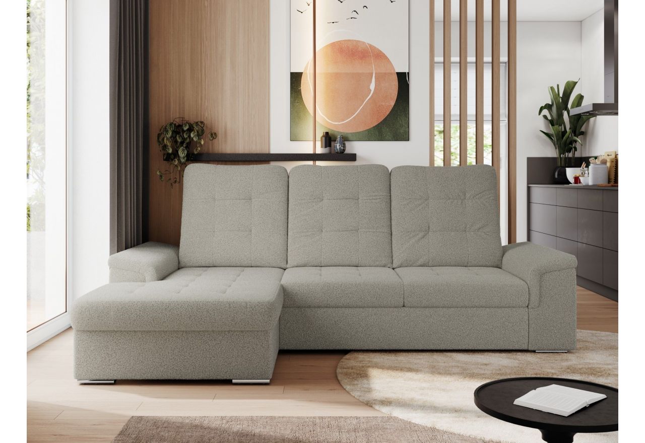 Narożnik MADRITO L - strona lewa - szary, boucle