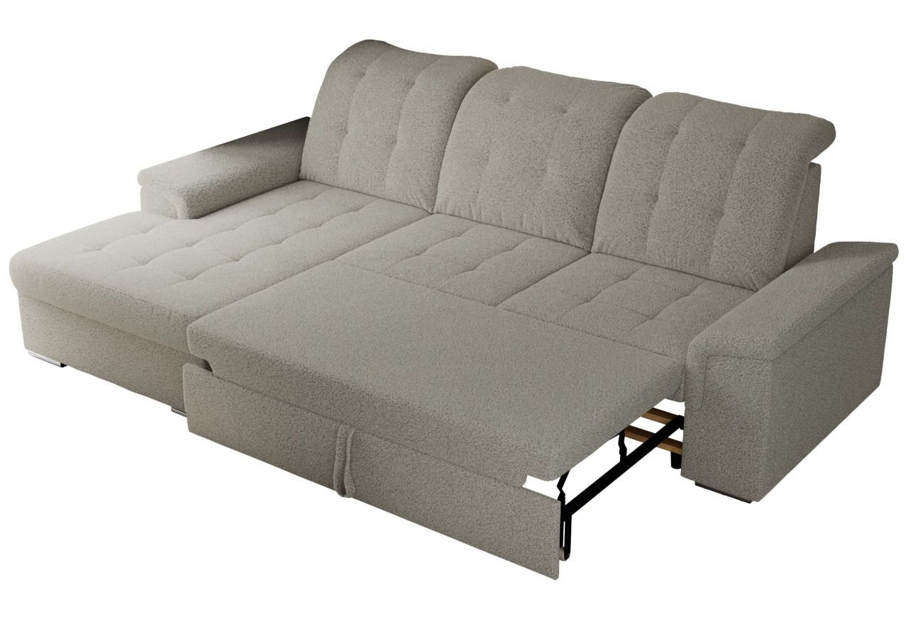 Narożnik MADRITO L - strona lewa - szary, boucle